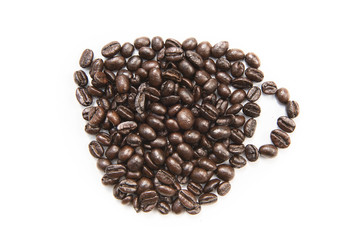 Coffee shape set on white background , cup