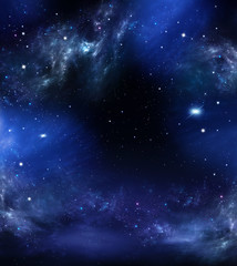 Naklejka premium deep space, abstract blue background