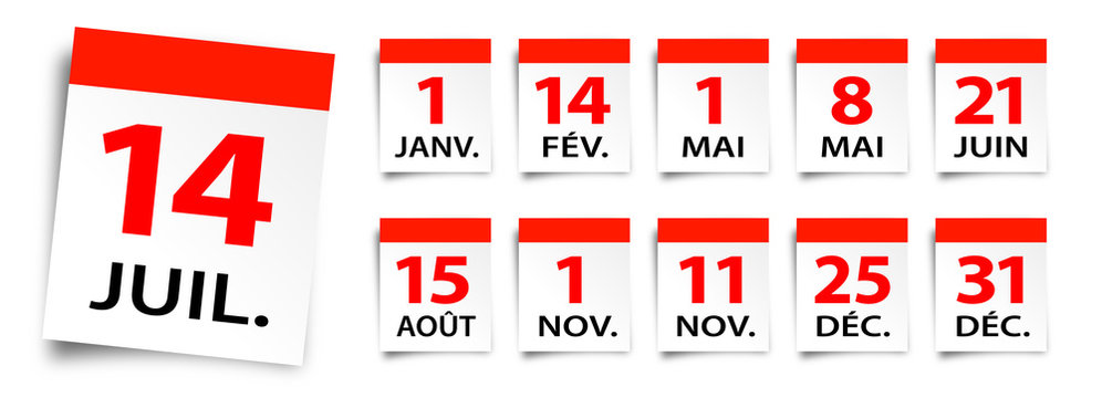 Calendrier / Jours de fête et jours fériés en France