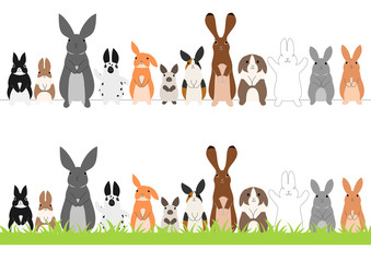 Naklejka premium set of standing rabbits in a row