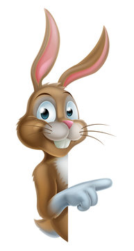 Easter Bunny Character Pointing