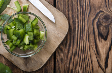 Sliced green Peppers