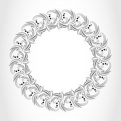 Laurel wreath cicle tattoo. Black stylized ornament, leaves with berry sign on white background. Victory, peace, glory symbol. Vector isolated