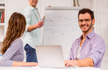 Young successful team working
