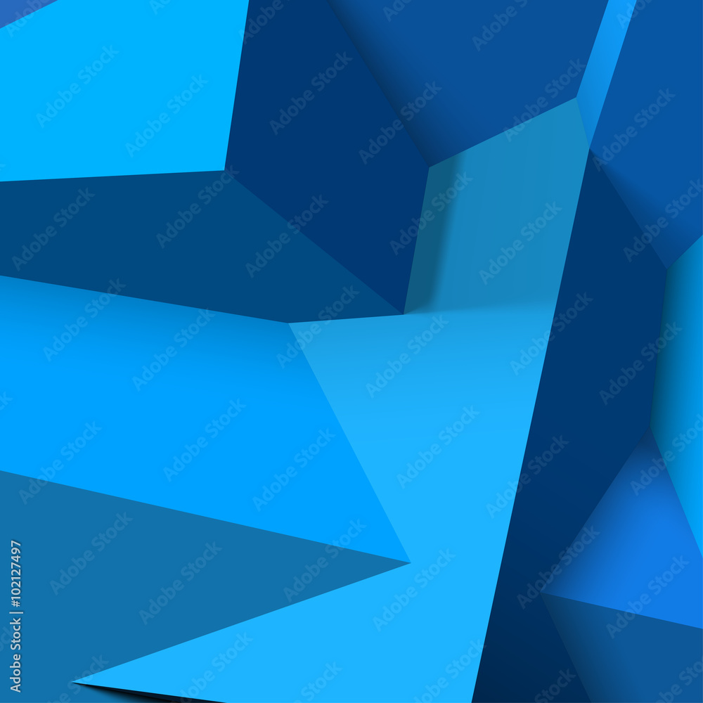 Poster Abstract background with overlapping blue cubes