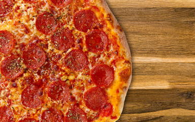  pizza with pepperoni - obrazy, fototapety, plakaty