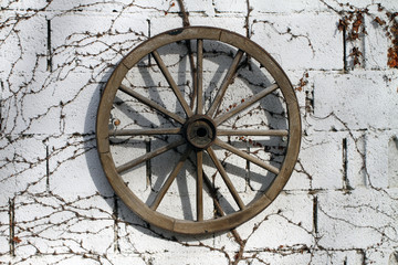 Antiquität Rad Wagenrad Holz