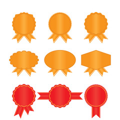 set golden and red labels 