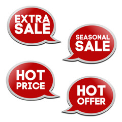 Set of stickers for sales. Vector