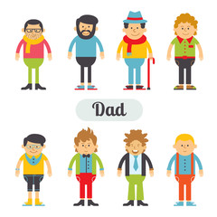 Vector set of characters in a flat style. 