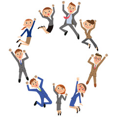 ジャンプする会社員
