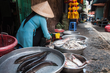 Chinatown in Ho Chi Minh City. Local market