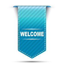 blue vector banner design welcome