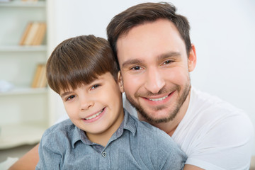Fototapeta premium Father and son spending a day together.