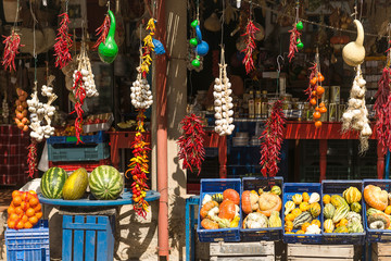 Fototapeta premium Product range of a Majorcan merchant