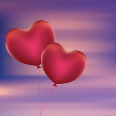 Naklejka na ściany i meble Heart Shaped Balloons