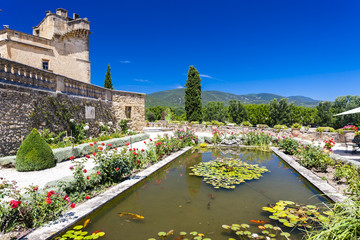garden and palace in Lourmarin, Provence, France