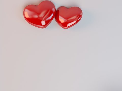 Love letter icon with 3d hearts Illustration in a white stage 