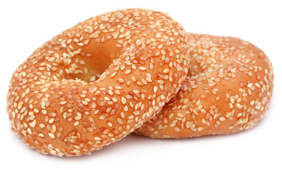 Doughnut over white background