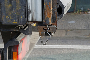 metal hook of a truck