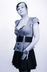 Obraz premium Cool blue toned Shot of a Confident Young Office Woman . Plain