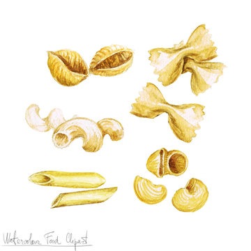 Watercolor Food Clipart - Pasta