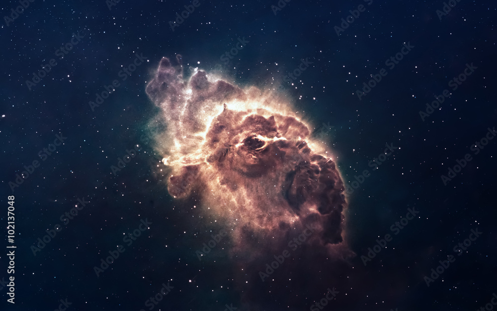 Wall mural nebula and stars in deep space, glowing mysterious universe. elements of this image furnished by nas