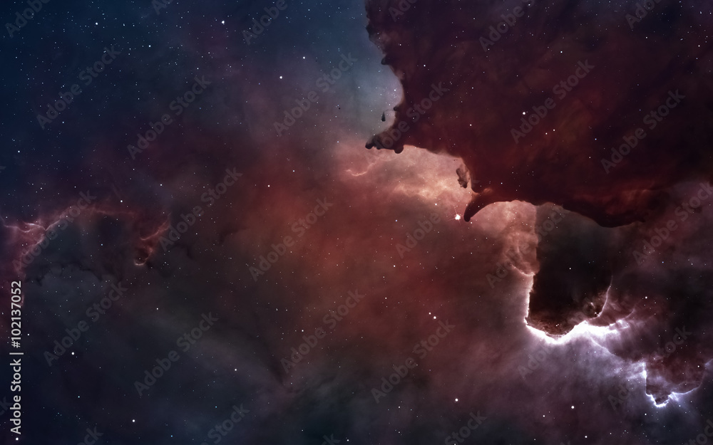 Wall mural nebula and stars in deep space, glowing mysterious universe. elements of this image furnished by nas