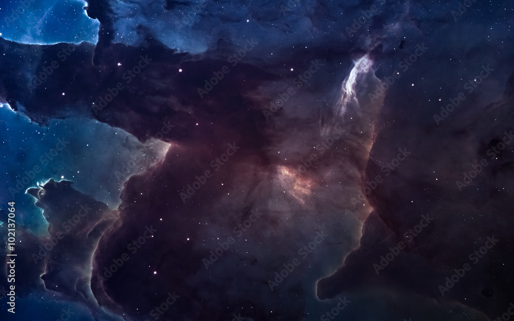 Wall mural nebula and stars in deep space, glowing mysterious universe. elements of this image furnished by nas