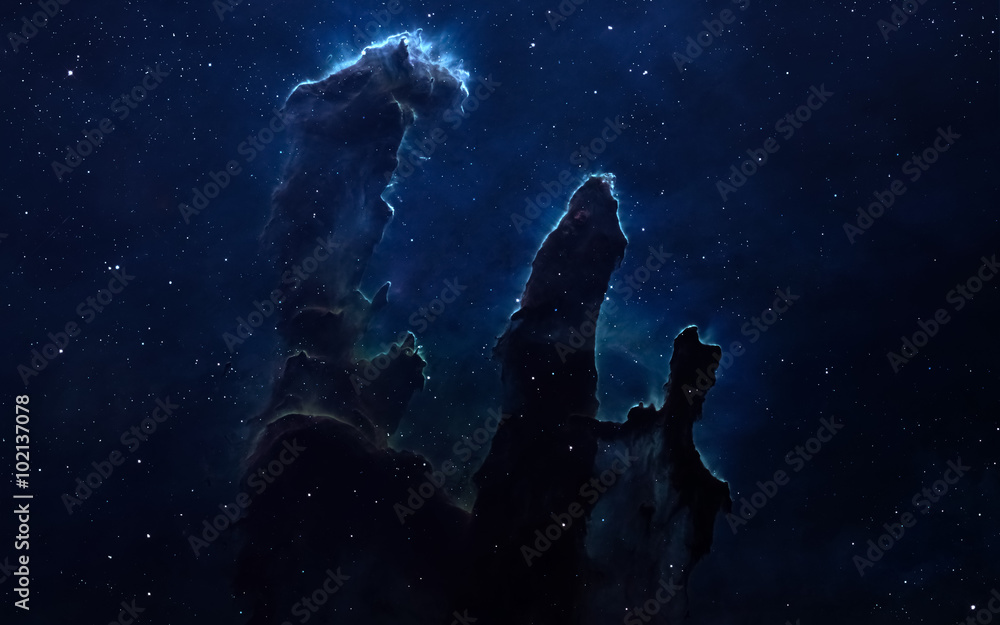 Wall mural nebula and stars in deep space, glowing mysterious universe. elements of this image furnished by nas