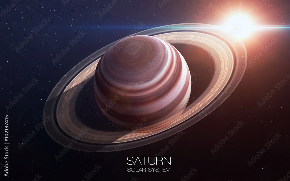 Poster saturn - high resolution images presents planets of the solar system. this image elements furnished 