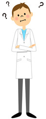 白衣の男性（全身） 　疑問