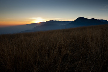 Sunset on Dolomites friulan. 