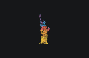 The Statue of Liberty. Colorful logo. New York. America. Creative logo