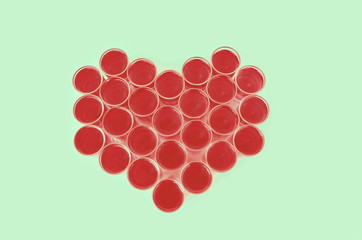 heart pattern by mug shot and drink for valentine's day