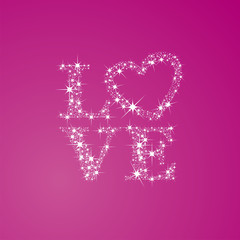 Love is full of stars pink background