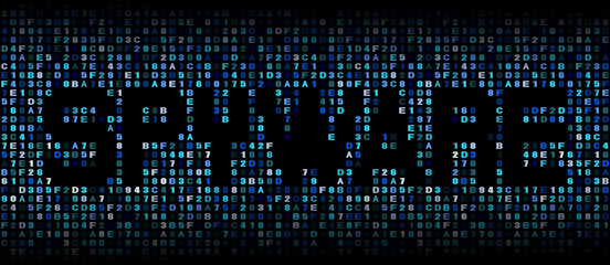 Spyware text on hex code illustration