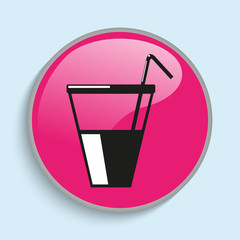 A glass of juice. Vector icon.