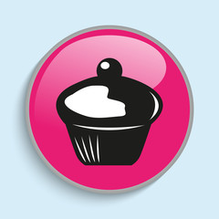 Very tasty Cake. Vector icon.