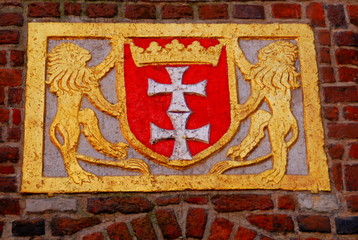 Danzig - Danziger Löwenwappen am Frauentor