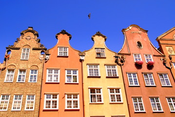 Obraz premium Danzig - bunte Häuser in der Altstadt von Danzig