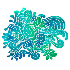 Green blue decorative composition