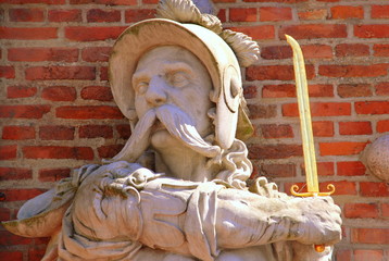 Obraz premium Danzig - Statue in der historischen Altstadt