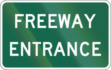 United States MUTCD road sign - Freeway Entrance