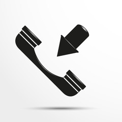 Handset. Symbol of the incoming call. Vector icon.