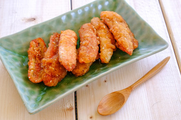 Thai snack sweetened fried banana fritters