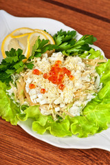 Tasty salad closeup