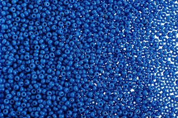 Blue glass beads background