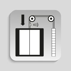 Danger sign. Broken elevator. Vector icon.