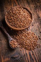 Organic buckwheat in a bowl